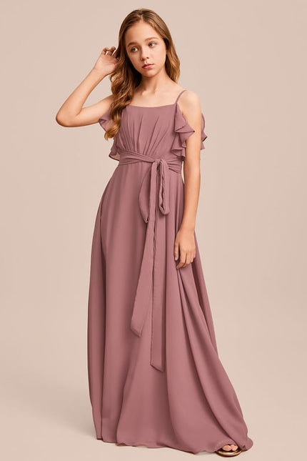 Robe Trapèze Mousseline Bleue - gallery 4