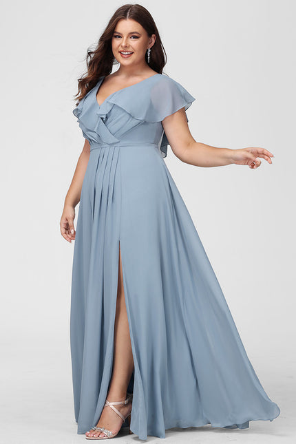 Robe Trapèze Longue Beige Élégante - gallery 6