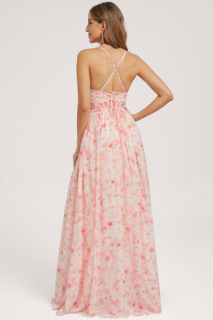 Robe Trapèze Longue Beige Élégante - gallery 5