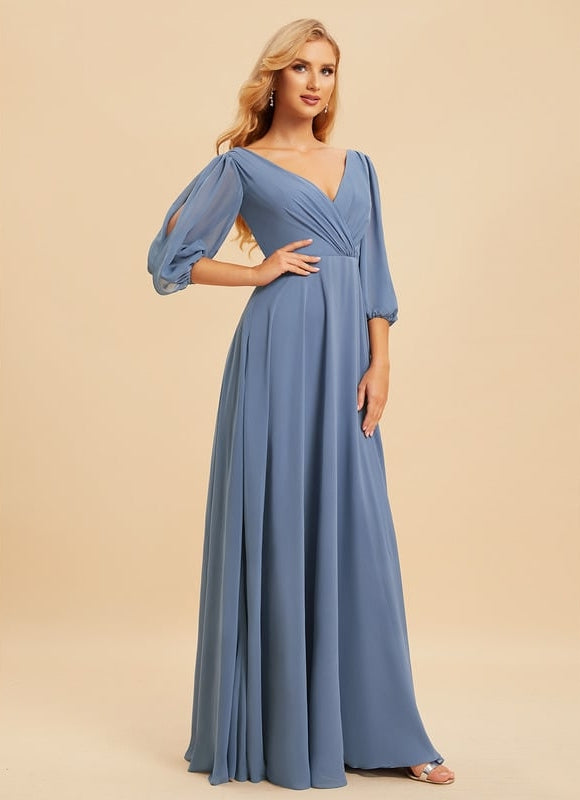 Robe Trapèze Mousseline Fendue - gallery 2