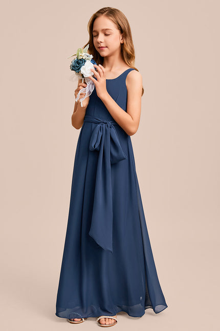 Robe Trapèze Mousseline Bleue - gallery 5