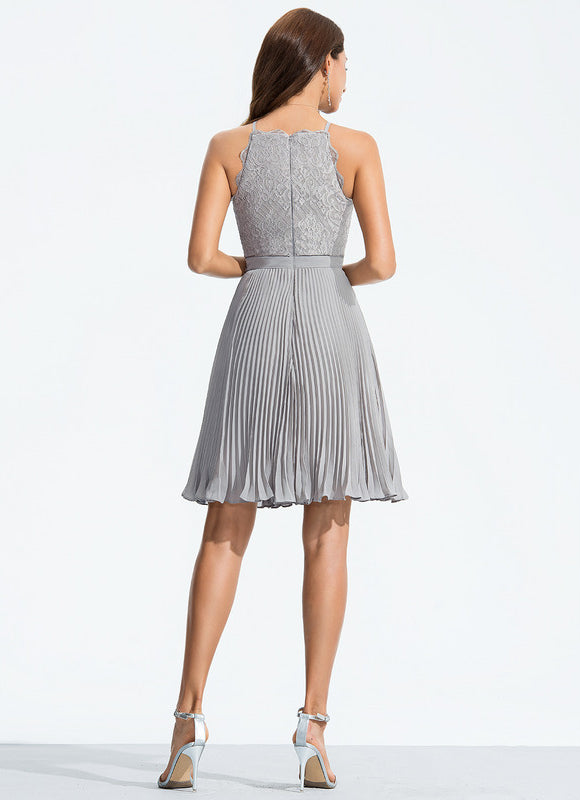 Robe Trapèze Lueur Grise Élégante - gallery 1