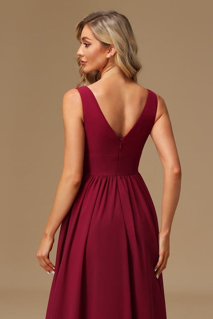 Robe Trapèze Longue Beige Élégante - gallery 4