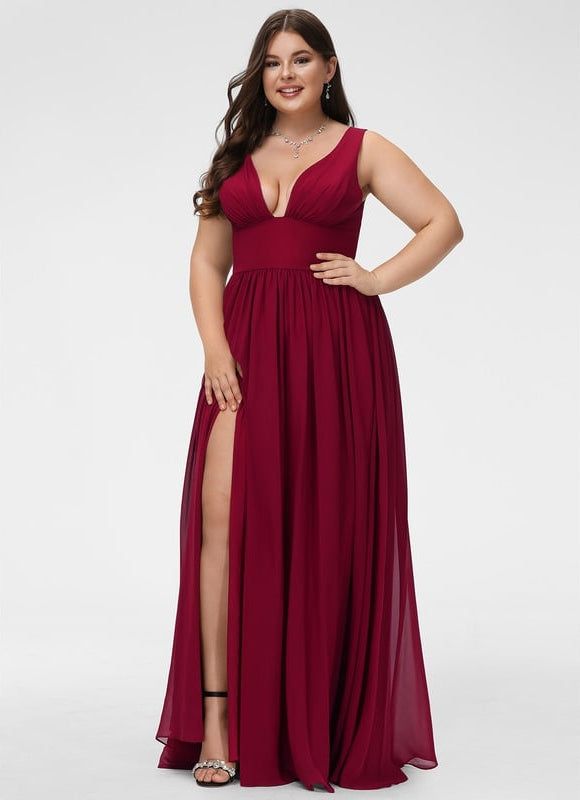 Robe Trapèze Longue Beige Élégante - gallery 6