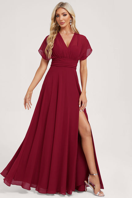 Robe Trapèze Fluide Bordeaux - gallery 7