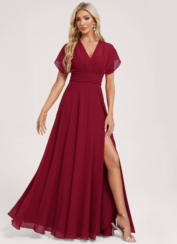 Robe Trapèze Fluide Bordeaux - gallery 7