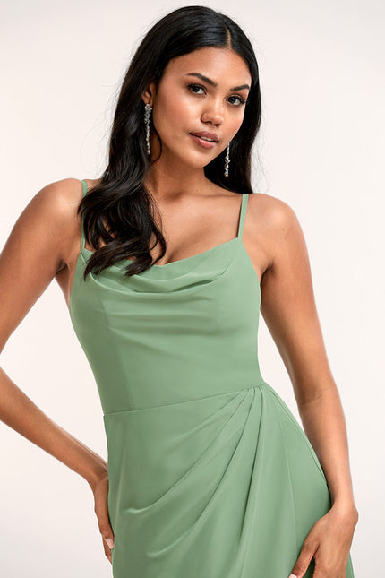 Robe Trapèze Flottante Olive - gallery 3