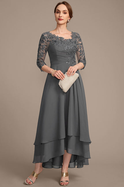 Robe Trapèze Gris Élégant