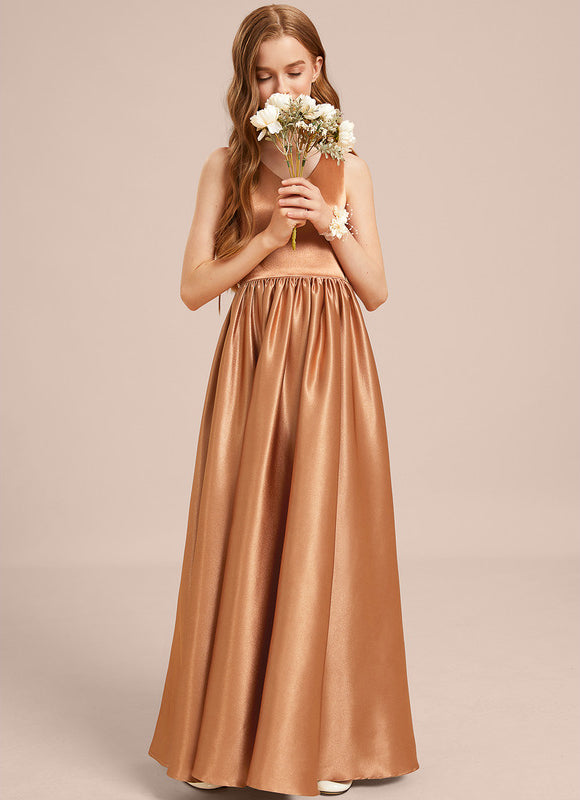 Robe Trapèze Satin Caramel - gallery 4