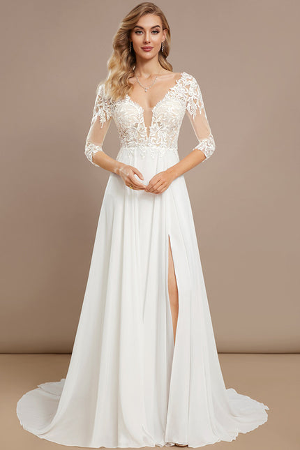 Robe Trapèze De Mariée Aérienne - gallery 3