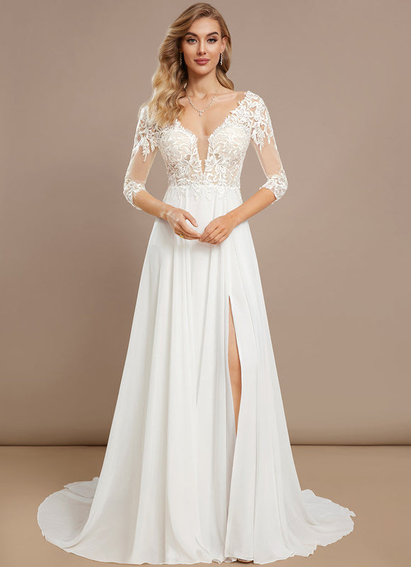 Robe Trapèze De Mariée Aérienne - gallery 3