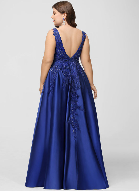 Robe Trapèze Satin Bleu Mystique - gallery 5