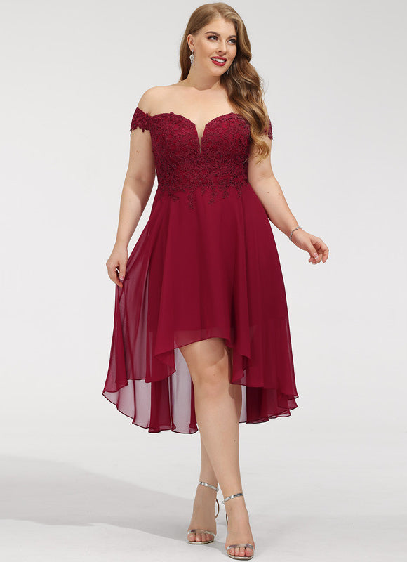 Robe Trapèze Asymétrique Velours - gallery 6