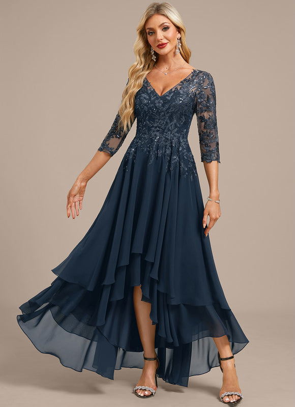 Robe Trapèze Asymétrique Dentelle