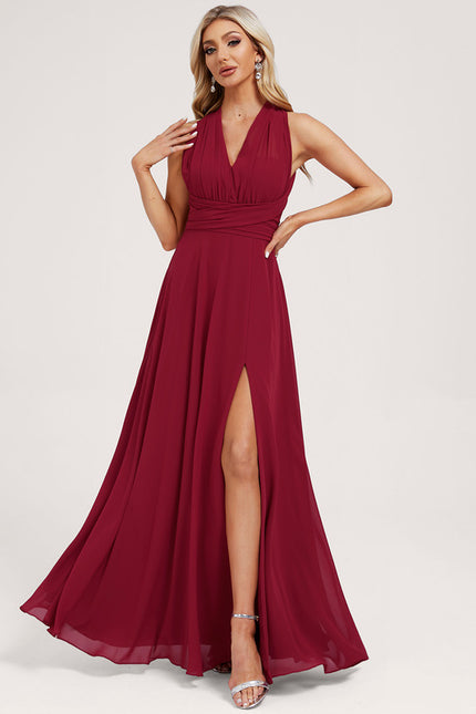 Robe Trapèze Fluide Bordeaux - gallery 5