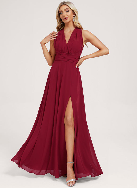 Robe Trapèze Fluide Bordeaux - gallery 5