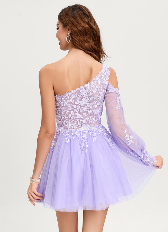 Robe Trapèze Lavande Éclatante - gallery 3