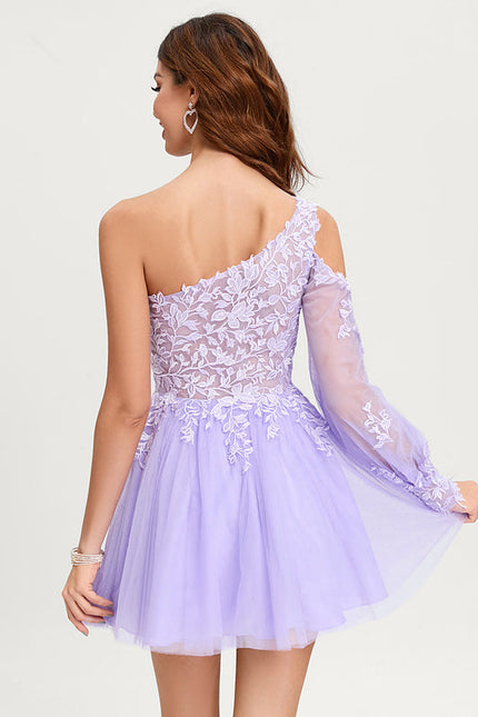 Robe Trapèze Lavande Éclatante - gallery 3
