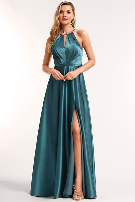 Robe Trapèze Satinée Azur - gallery 2