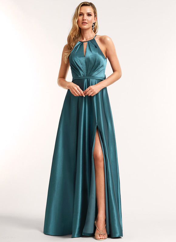 Robe Trapèze Satinée Azur - gallery 2