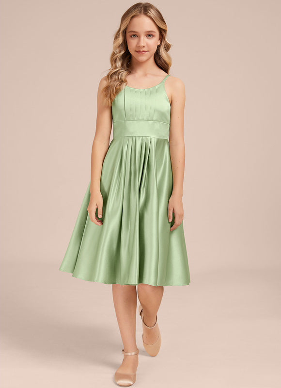 Robe Trapèze Satin Vert Tendre - gallery 5