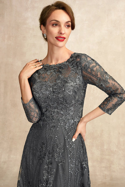 Robe Trapèze Élégance Charbon - gallery 7