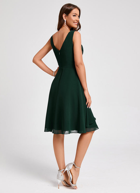 Robe Trapèze Éclat Vert Émeraude - gallery 1