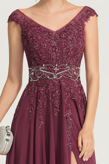Robe Trapèze Aubergine Élégante - gallery 7