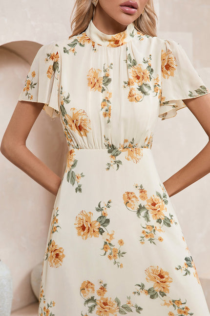 Robe Trapèze Fleur De Crème - gallery 4