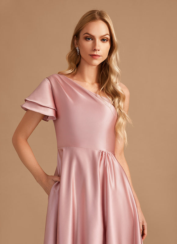 Robe Trapèze Rêve De Satin Rose - gallery 3