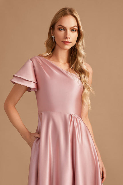 Robe Trapèze Rêve De Satin Rose - gallery 3