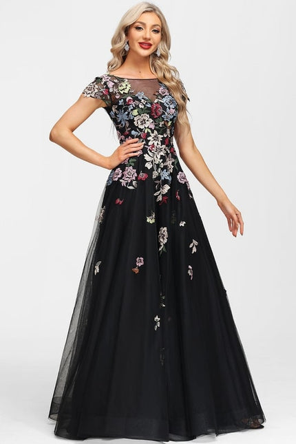 Robe Trapèze Rêve Floral Noir - gallery 1