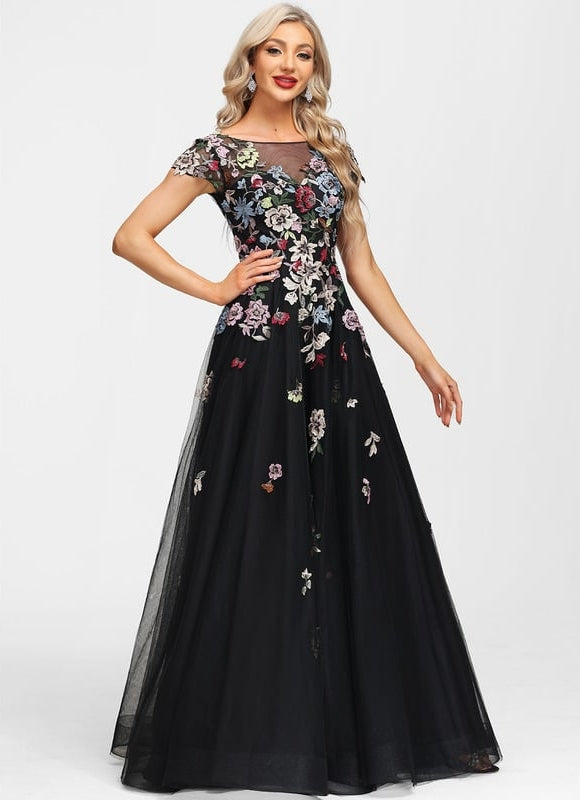 Robe Trapèze Rêve Floral Noir - gallery 1