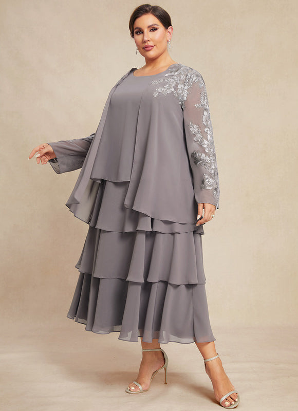 Robe Trapèze Grise Volante - gallery 8