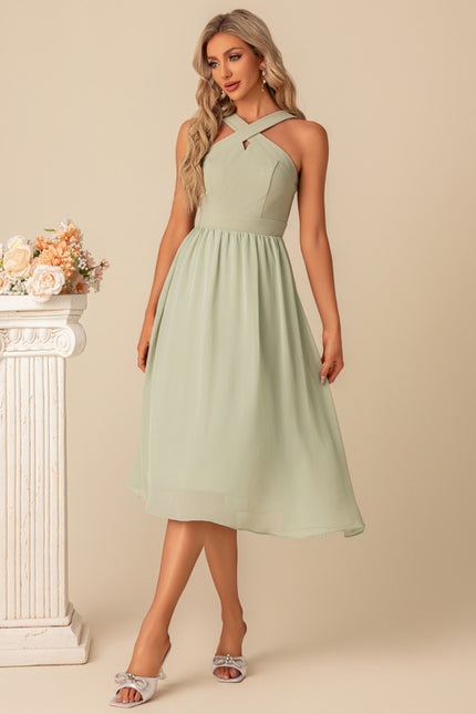 Robe Trapèze Vert Poudré - gallery 1