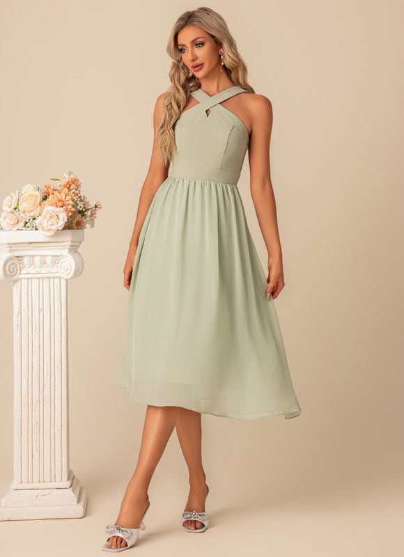 Robe Trapèze Vert Poudré - gallery 1