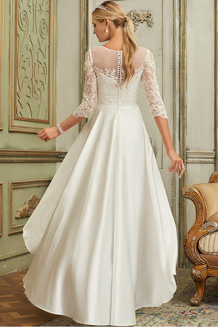 Robe Trapèze Élégance Dentelle Satinée - gallery 3