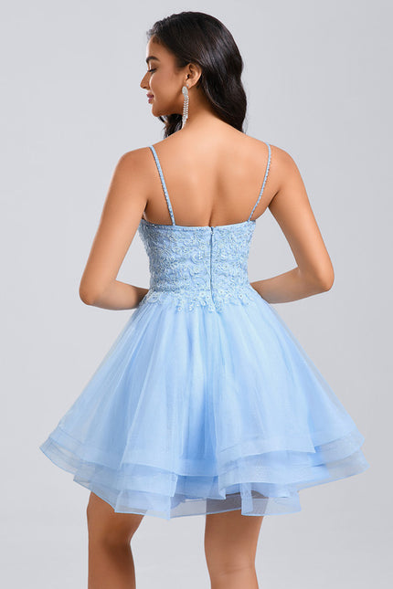 Robe Trapeze Bleu Ciel - gallery 6