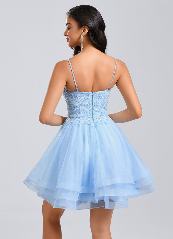 Robe Trapeze Bleu Ciel - gallery 6