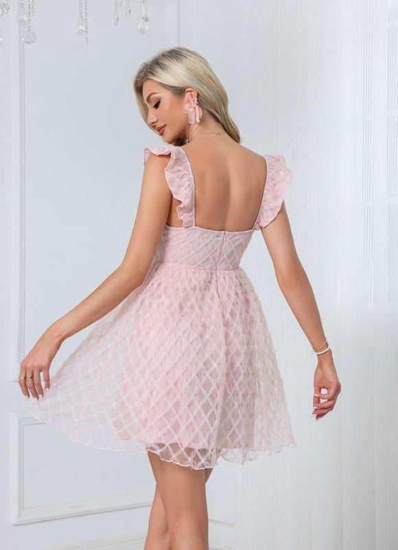 Robe Trapèze Tulle Poudré - gallery 2