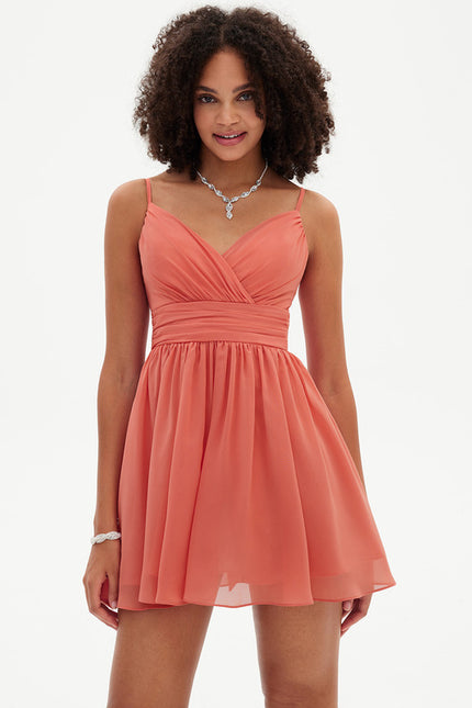 Robe Trapèze Corail Éthéré