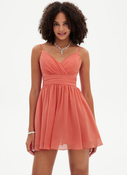 Robe Trapèze Corail Éthéré