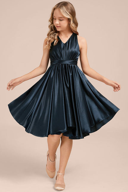 Robe Trapèze Satin Ciel - gallery 2