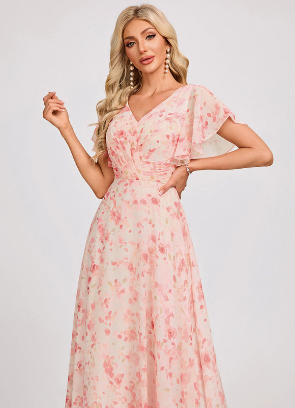 Robe Trapèze Mousseline Fendue - gallery 4