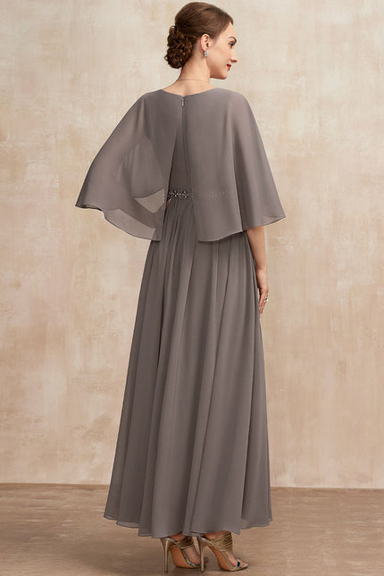 Robe Trapèze Gris Élégance Sereine - gallery 6