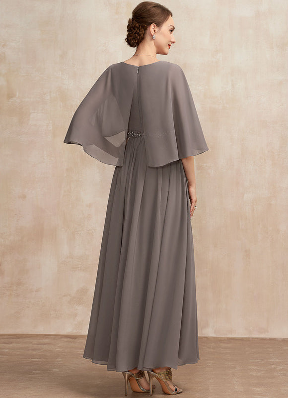 Robe Trapèze Gris Élégance Sereine - gallery 6