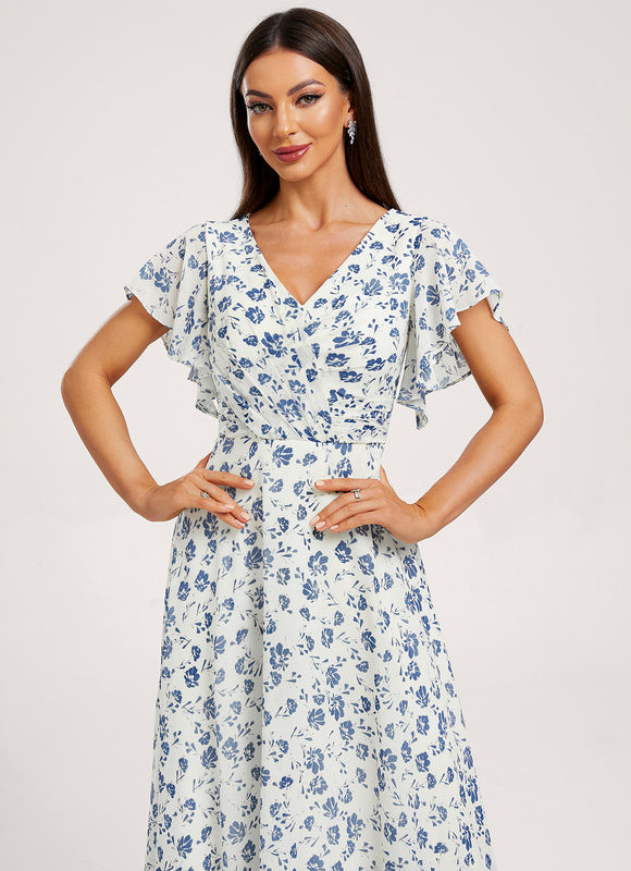 Robe Trapèze Mousseline Fendue - gallery 1