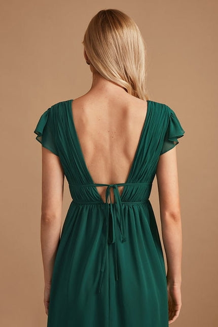Robe Trapèze Longue Beige Élégante - gallery 7
