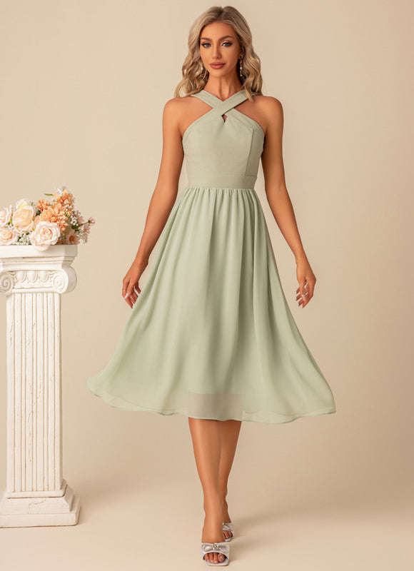 Robe Trapèze Vert Poudré - gallery 2