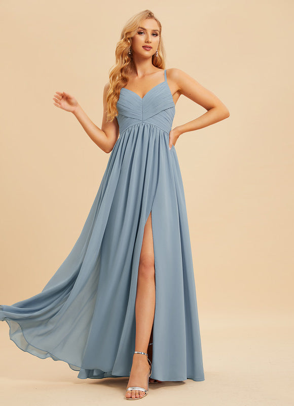 Robe Trapèze Longue Beige Élégante - gallery 1